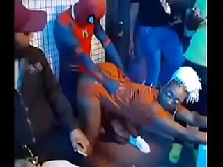 African Spiderman in the club